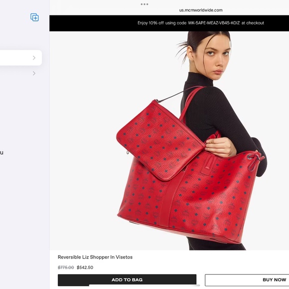 WANTED 👀👀👀NEW OR LIKE NEW CONDITION MCM LIZ SHOPPER REVERSIBLE TOTE BAG - Picture 7 of 7